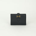 Hermes Bearn Combination Wallet Trifold Mini Epsom Noir Black Gold Veau