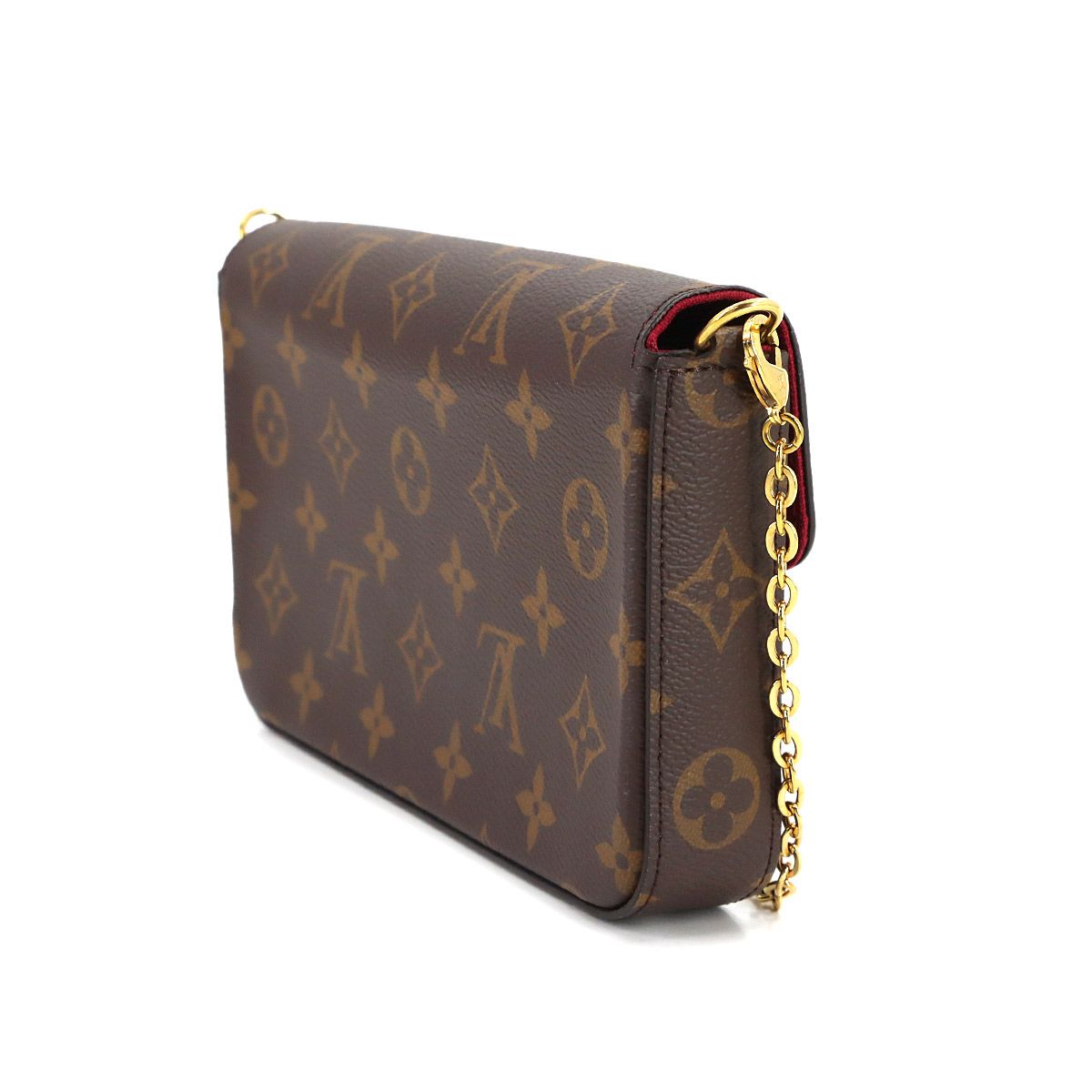 Louis Vuitton Monogram Pochette Felicity Chain Wallet Fuchsia — view 3
