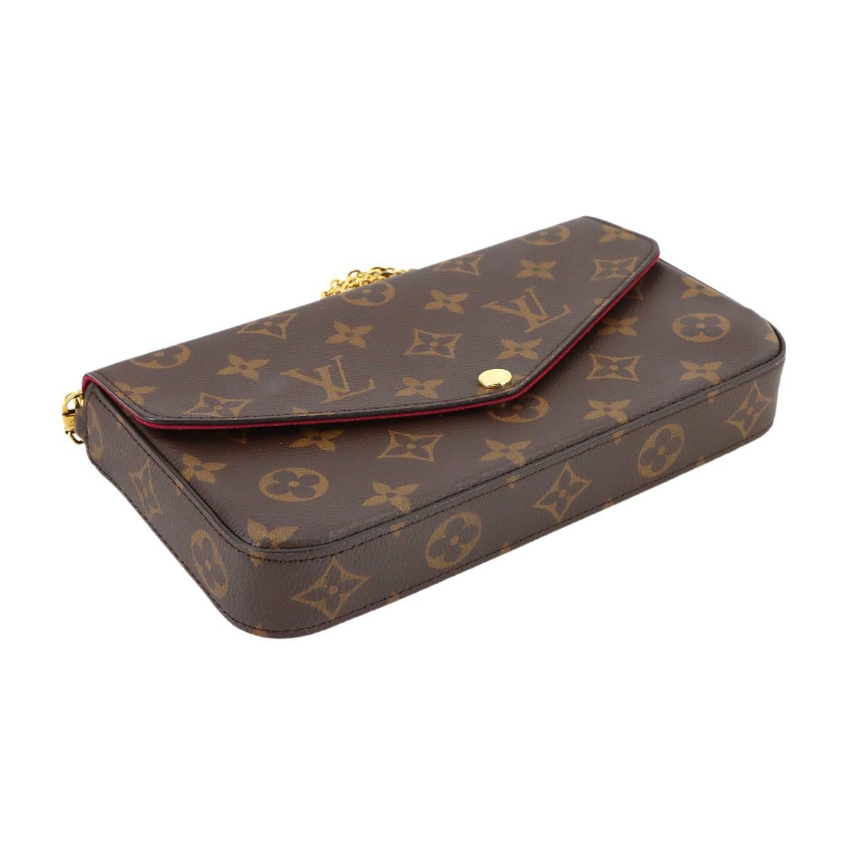Louis Vuitton Monogram Pochette Felicity Chain Wallet Fuchsia — view 4