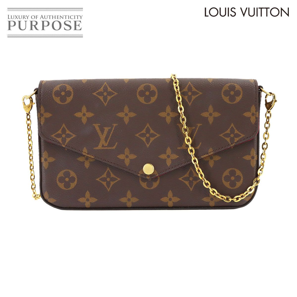 Louis Vuitton Monogram Pochette Felicity Chain Wallet Fuchsia