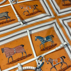 Hermes E8 Carre 90 Double Face Horsewear Orange Silk Scarf — view 4