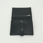 Hermes Bearn Compact Wallet Bifold Mini Epsom Noir Black Silver Veau — view 5