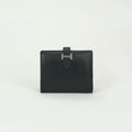 Hermes Bearn Compact Wallet Bifold Mini Epsom Noir Black Silver Veau