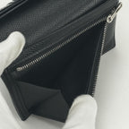 Hermes Bearn Compact Wallet Bifold Mini Epsom Noir Black Silver Veau — view 9