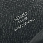 Hermes Bearn Compact Wallet Bifold Mini Epsom Noir Black Silver Veau — view 6