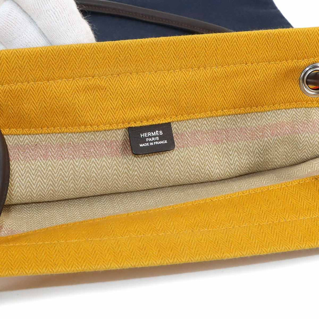 Hermes Sac Aline MM Shoulder Bag Toilet Blanc Swift Cover le Jaune Orange — view 6