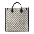 Gucci Interlocking 2-Way Tote Shoulder Bag GG Supreme Leather Navy Beige — view 3