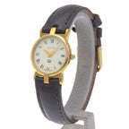 Gucci Gold Plated Leather Quartz Analog Display White Dial Watch — view 2