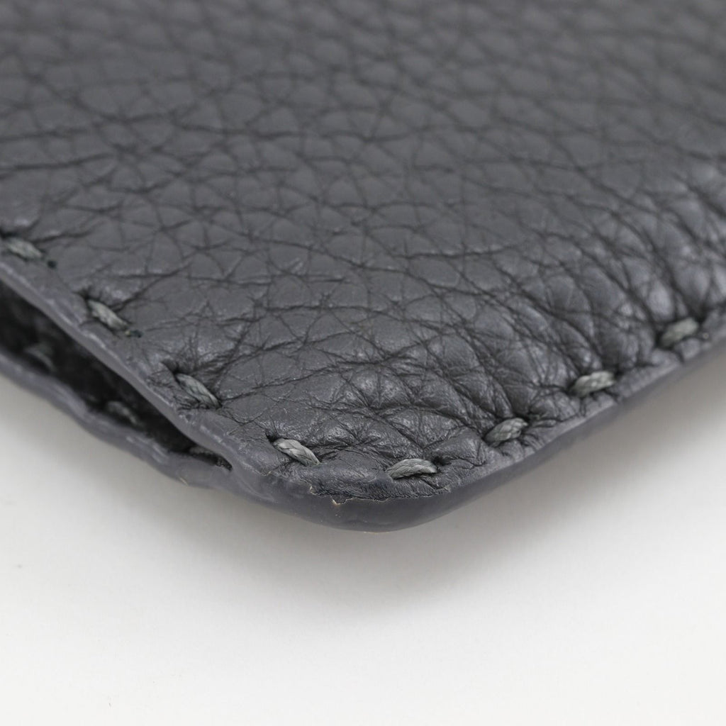 Fendi Selleria Leather Gray Coin Case — view 5