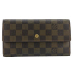 Louis Vuitton Porte Tresor International Trifold Damier Canvas Brown Wallet