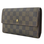 Louis Vuitton Porte Tresor International Trifold Damier Canvas Brown Wallet — view 2