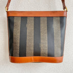 Fendi Shoulder Bag Pecan Pattern Stripe Crossbody Travel — view 2