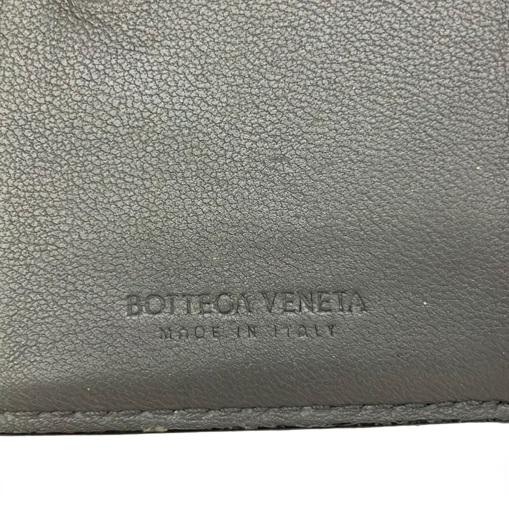 Bottega Veneta Trifold Wallet Intrecciato Black Leather — view 5