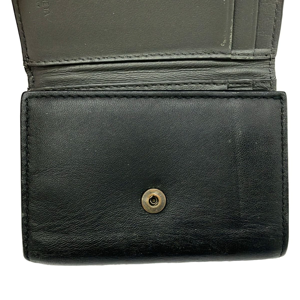 Bottega Veneta Trifold Wallet Intrecciato Black Leather — view 6