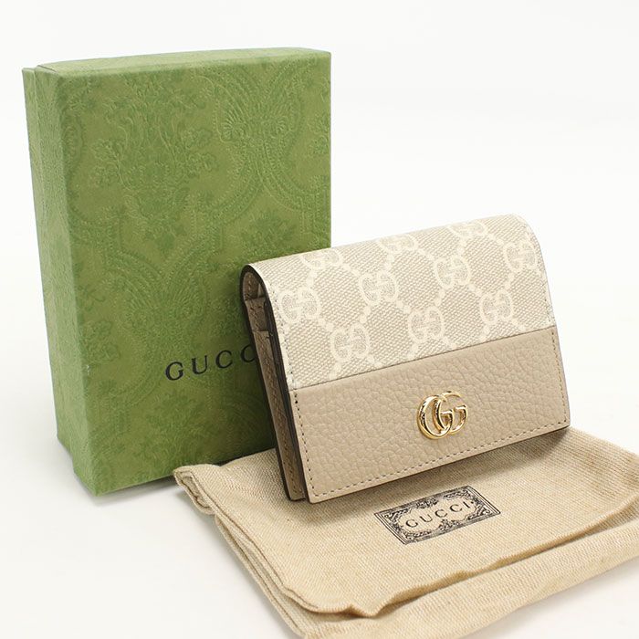 Gucci Card Case Wallet Double Bifold GG Supreme Leather
