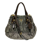 Prada Gathered Bag Tessuto Golf Handbag Nylon Leather