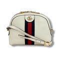 Gucci Ophidia Sherry Line Mini Shoulder Bag Crossbody Pochette Leather White