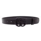 Gucci GG Marmont Slim Monochrome 75 Belt Leather Black — view 5
