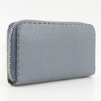 Fendi Zip Around Selleria Leather Light Blue Wallet — view 3