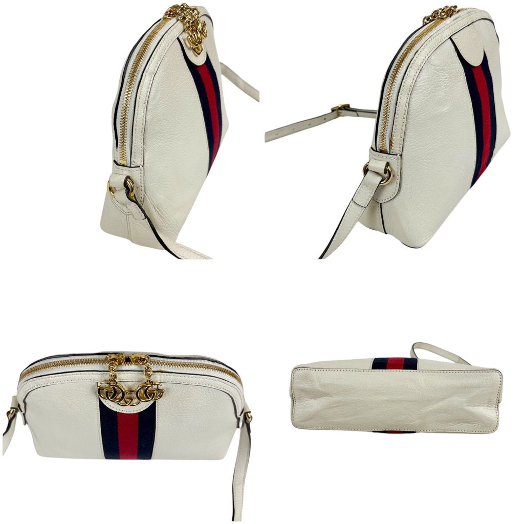 Gucci Ophidia Sherry Line Mini Shoulder Bag Crossbody Pochette Leather White — view 5