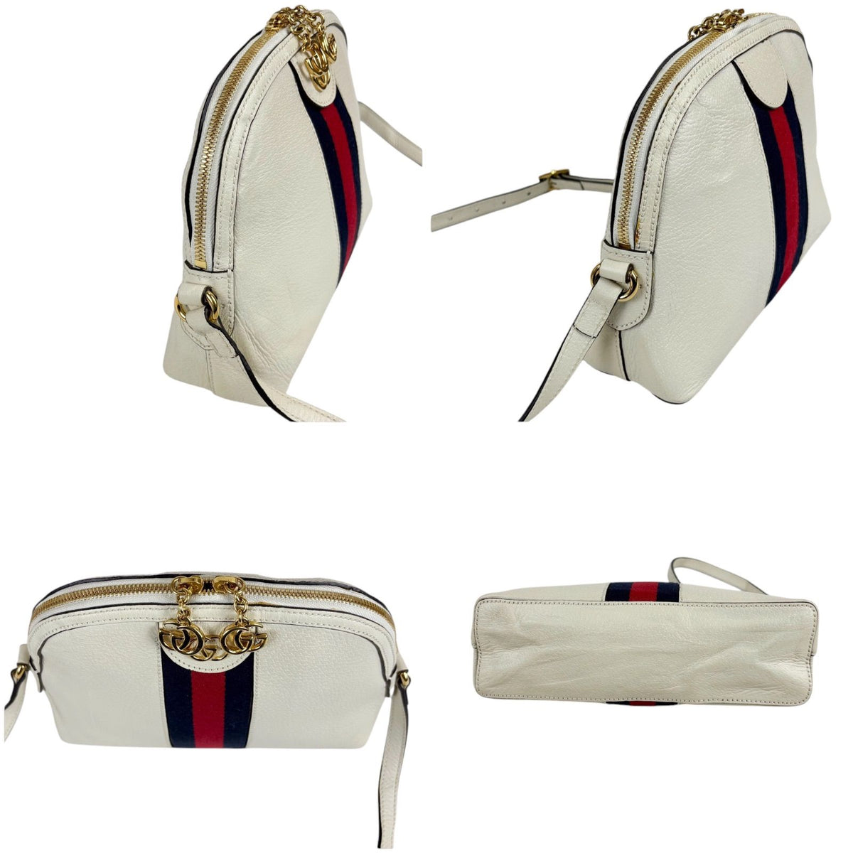 Gucci Ophidia Sherry Line Mini Shoulder Bag Crossbody Pochette Leather White — view 5