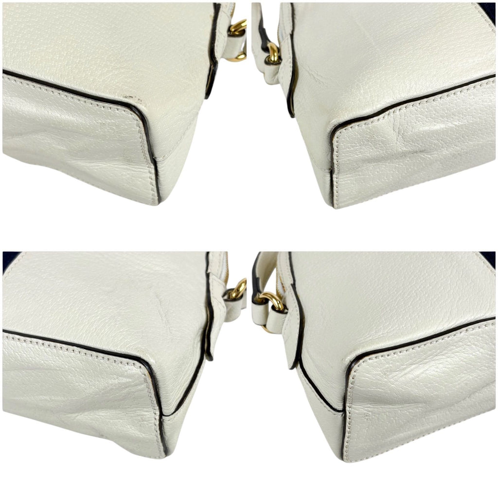 Gucci Ophidia Sherry Line Mini Shoulder Bag Crossbody Pochette Leather White — view 7