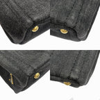 Prada Canapa Denim Tote Shoulder Bag Black Canvas — view 7