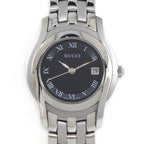 Gucci Watch Class Date Roman Index Black Dial SS Quartz Analog