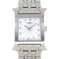 Hermes Watch Square White Dial SS Quartz Analog