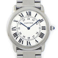 Cartier Watch Rondo Solo Silver Dial Roman Index SS Quartz Analog