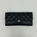 Chanel Quilted Wallet Caviar Leather