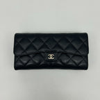 Chanel Quilted Wallet Caviar Leather