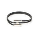 Hermes Tournis Tresse Bracelet Black Calfskin Leather