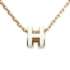 Hermes Mini Pop Pendant Necklace White Gold Plated — view 2