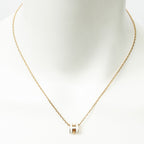 Hermes Mini Pop Pendant Necklace White Gold Plated