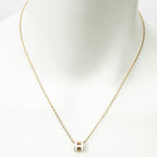 Hermes Mini Pop Pendant Necklace White Gold Plated