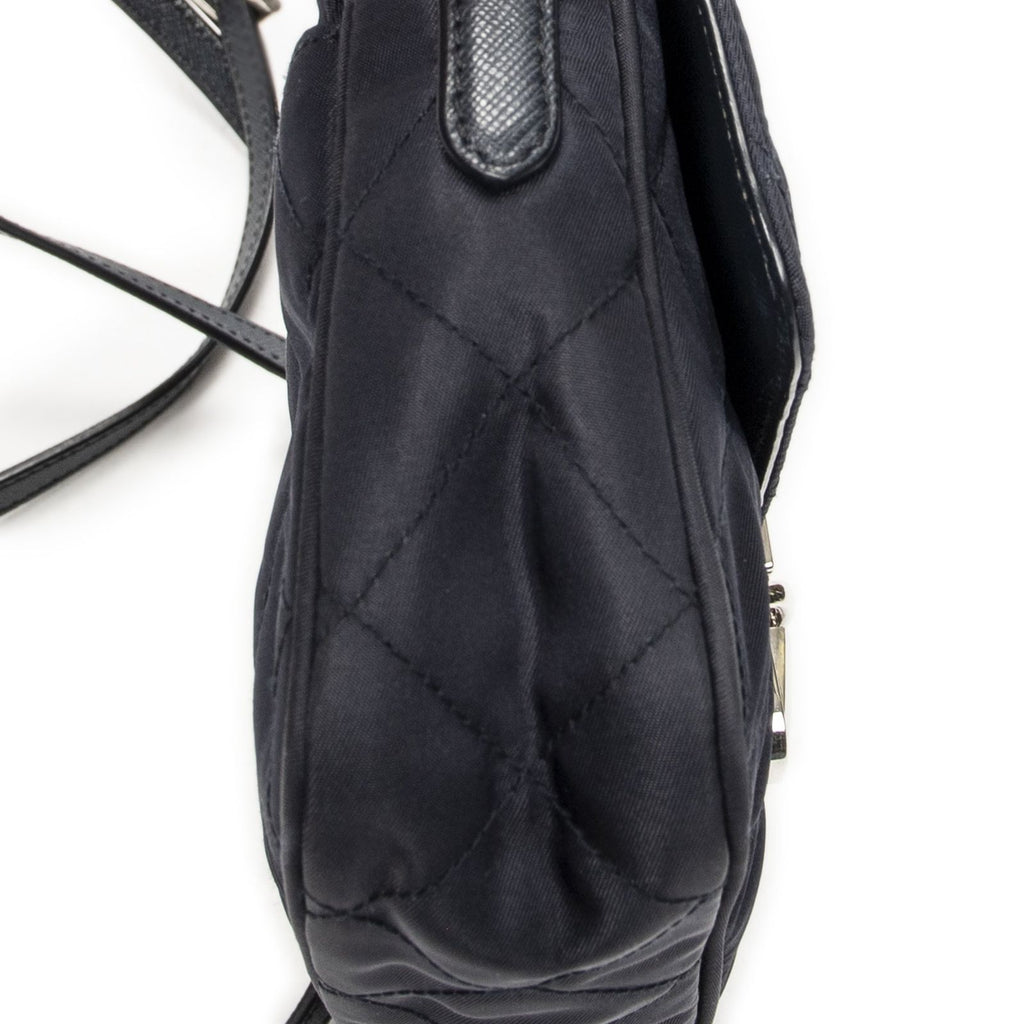 Prada Rectangle Flap Crossbody Navy Tessuto Impunto Canvas — view 7