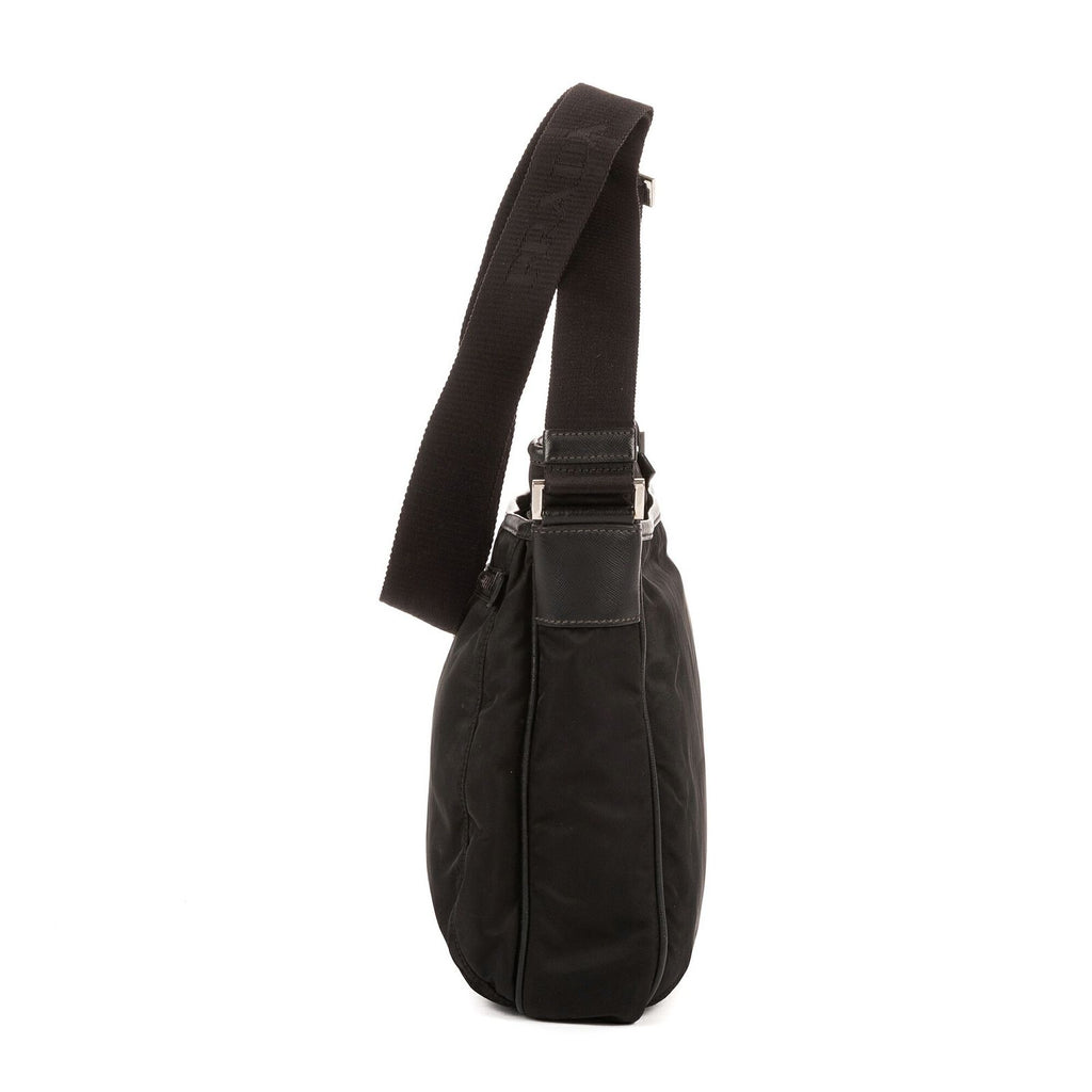Prada Messenger Nylon Fabric a with Black Saffiano Leather — view 3