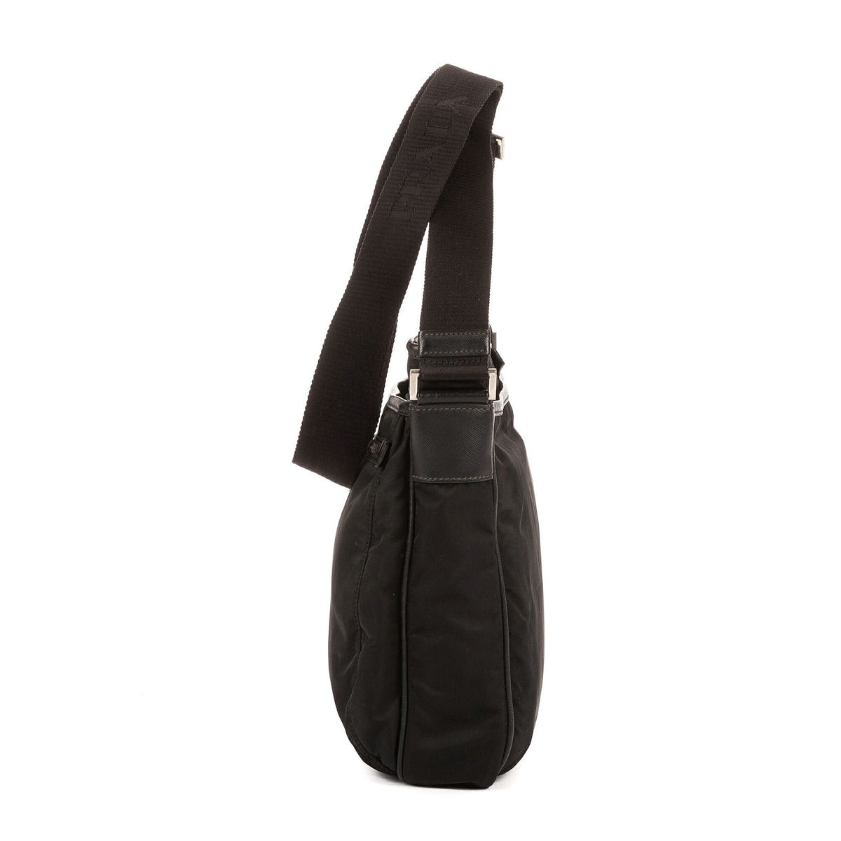 Prada Messenger Nylon Fabric a with Black Saffiano Leather — view 3