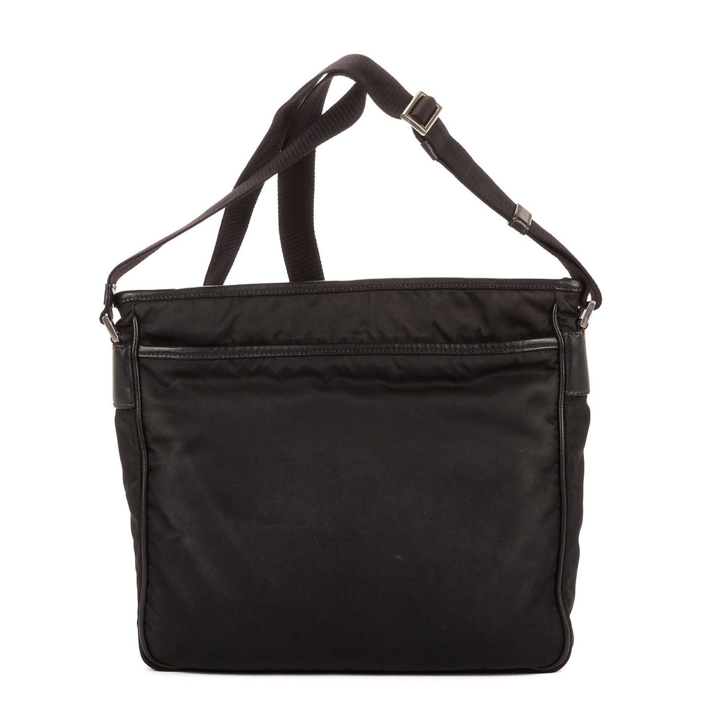 Prada Messenger Nylon Fabric a with Black Saffiano Leather — view 5