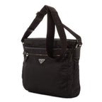 Prada Messenger Nylon Fabric a with Black Saffiano Leather — view 2
