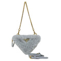 Prada Triangle Mini Pouch Saffiano Shoulder Bag Leather Gray