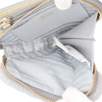 Prada Triangle Mini Pouch Saffiano Shoulder Bag Leather Gray — view 8