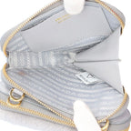 Prada Triangle Mini Pouch Saffiano Shoulder Bag Leather Gray — view 9