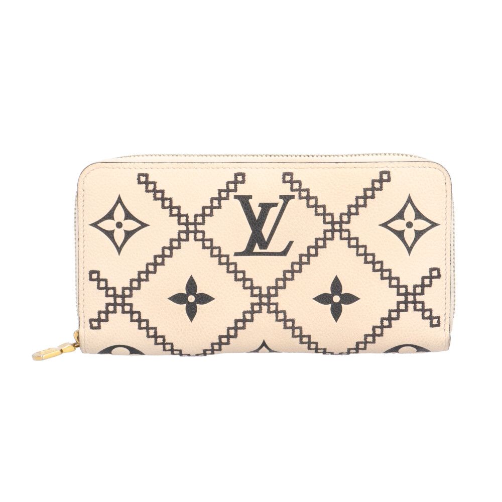 Louis Vuitton Broderie Zippy Wallet Monogram Empreinte Leather