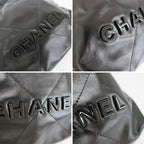 Chanel Ten 22 Mini 2-Way Chain Shoulder Bag Gray Black — view 8