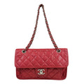 Chanel French Riviera Quilted Shoulder Bag Leather Red