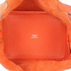 Hermes Picotin Lock PM Handbag Taurillon Clemence Orange — view 6