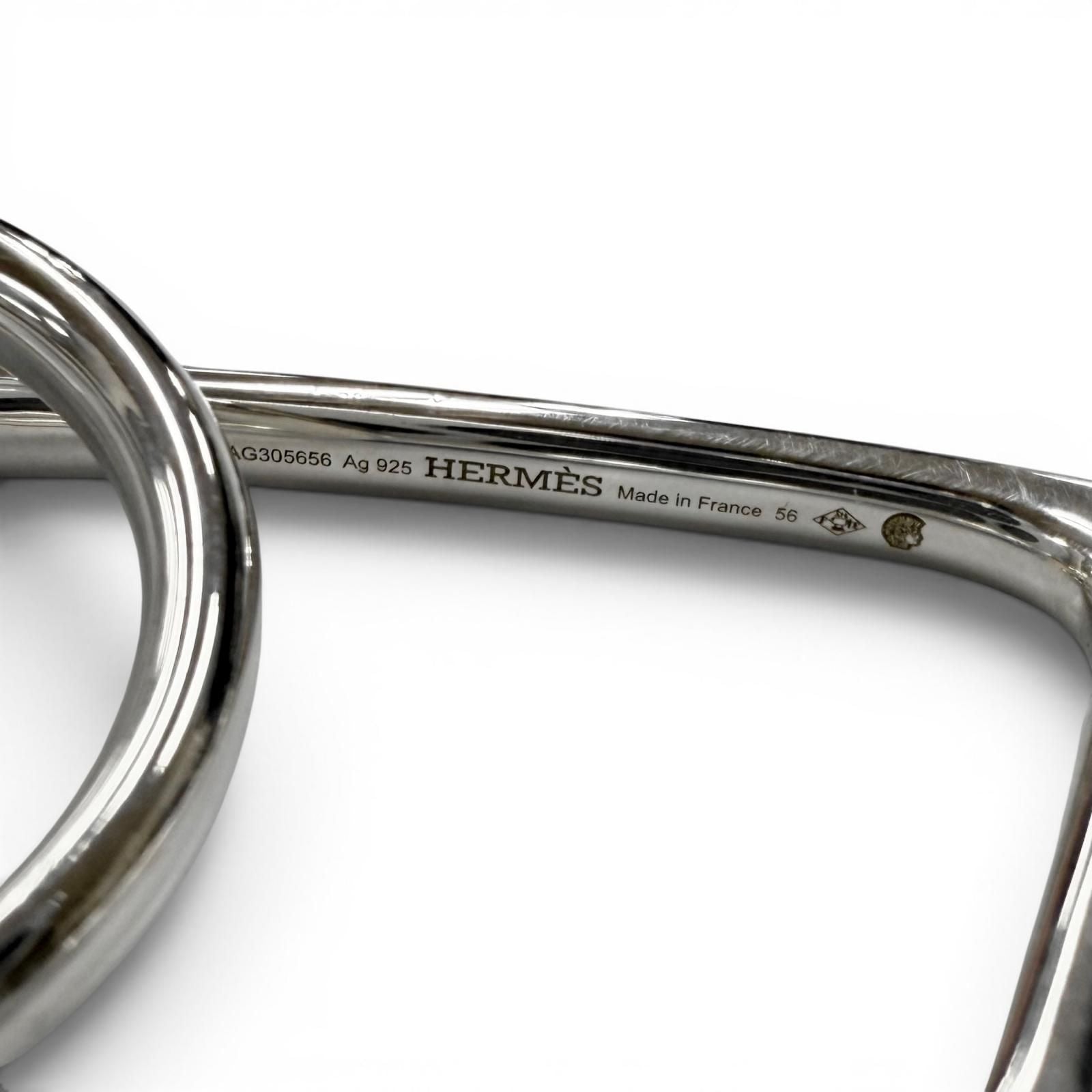 Hermes Chaine D'ancre Punk Triple Ring Silver
