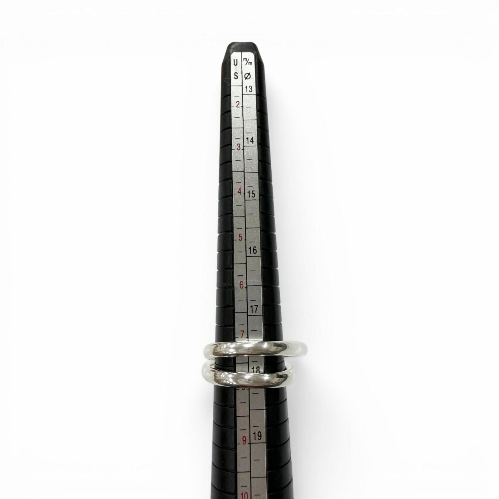 Hermes Chaine D'ancre Punk Triple Ring Silver